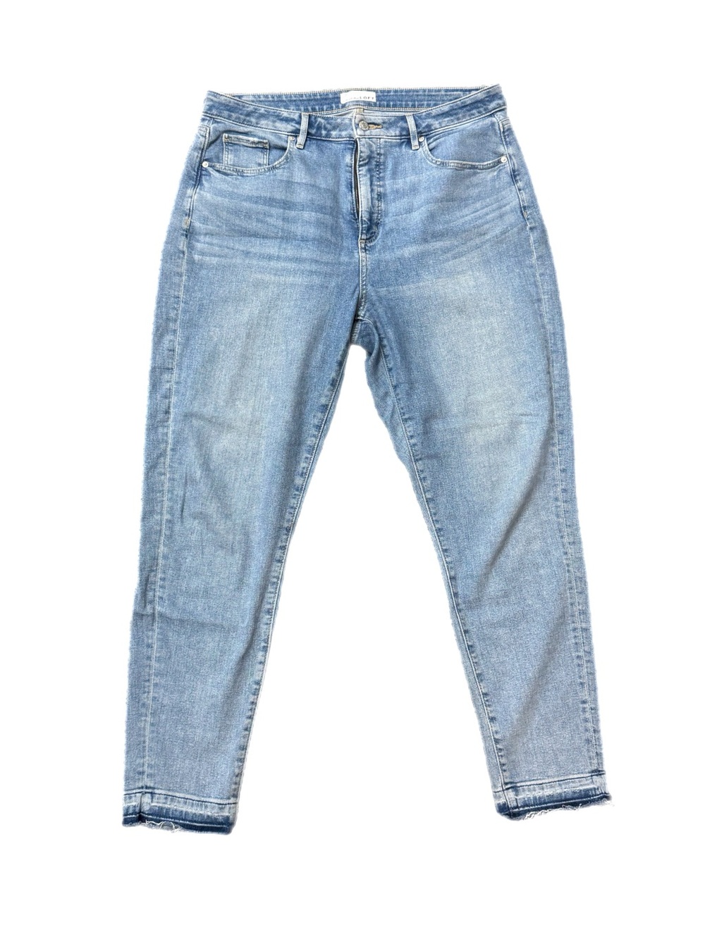 LOFT Light Blue High-Rise Straight-Leg Jeans